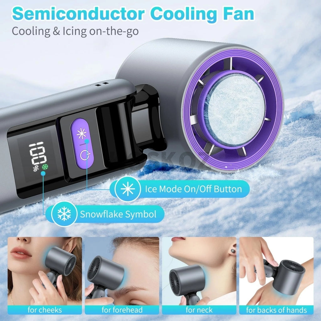 Wandrly Breeze — Portable Rechargeable Handheld Fan, 5 Speeds, 12H Battery