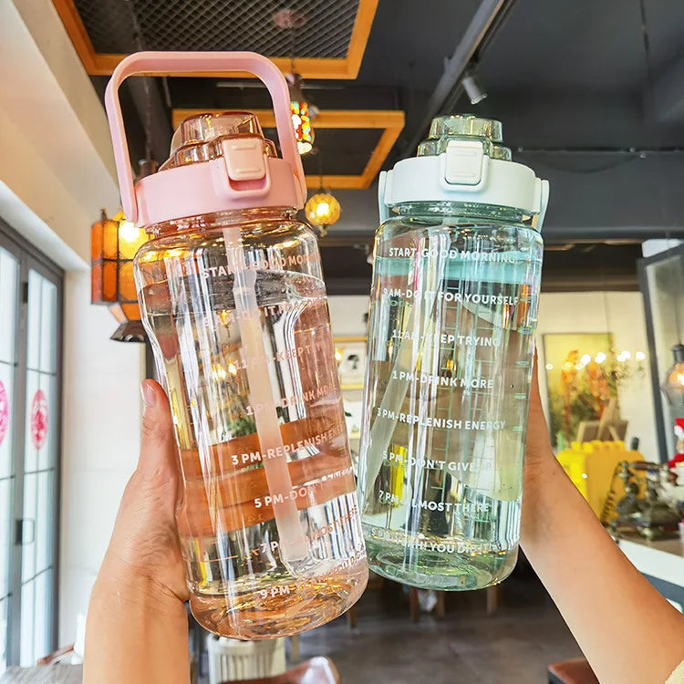 Wandrly Flow — 2L Portable Sports Water Bottle with Straw