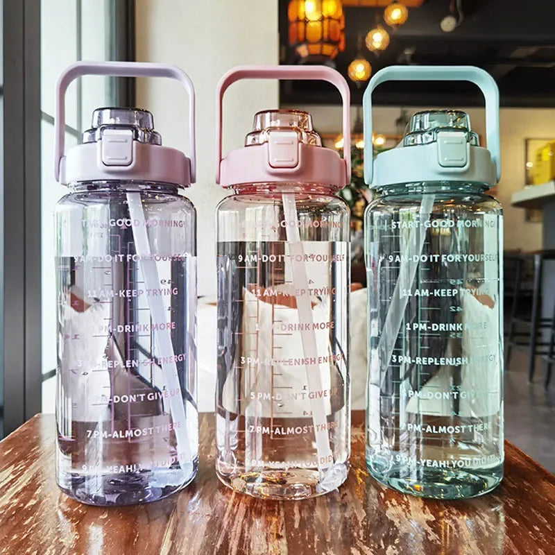 Wandrly Flow — 2L Portable Sports Water Bottle with Straw